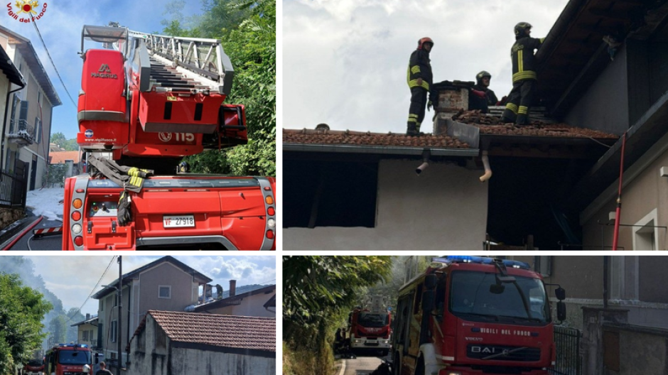Incendio sul tetto a Gravellona, danni ai pannelli fotovoltaici